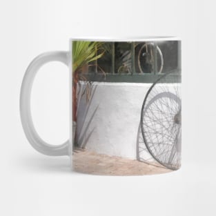 Bicycles - Penny-Farthing in Front of Bike Shop Mug